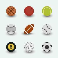 Ball Symbol Satz. Sport Ball Symbol. Ball Vektor Kunst.