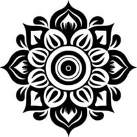 Mandala - - schwarz und Weiß isoliert Symbol - - Vektor Illustration