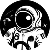 astronaut, minimalistisk och enkel silhuett - vektor illustration