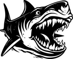 Hai - - schwarz und Weiß isoliert Symbol - - Vektor Illustration