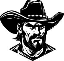 cowboy - minimalistisk och platt logotyp - vektor illustration