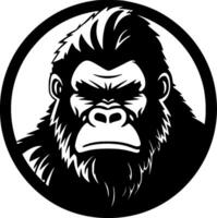 Gorilla - - schwarz und Weiß isoliert Symbol - - Vektor Illustration