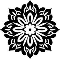 Mandala - - schwarz und Weiß isoliert Symbol - - Vektor Illustration