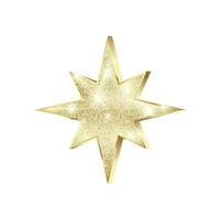 golden Star mit glänzt. glänzend Weihnachten Dekoration. Gold Star mit funkelt. Vektor Illustration isoliert auf Weiß Hintergrund