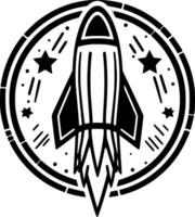 Rakete - - minimalistisch und eben Logo - - Vektor Illustration