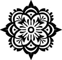 Mandala - - schwarz und Weiß isoliert Symbol - - Vektor Illustration