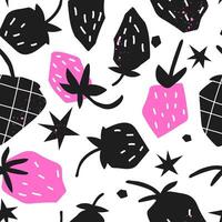 abstrakt sömlös mönster med bär. emo prydnad med jordgubbar för tyg eller papper förpackning vektor
