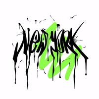 modern graffiti med de inskrift ny york. markör, spray. vektor illustration för utskrift på tyg, logotyp.