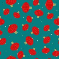 flacher roter hängender chinesischer laternennahtloser musterhintergrund für die chinesische neujahrsfeier. Vektor-Illustration eps10 vektor