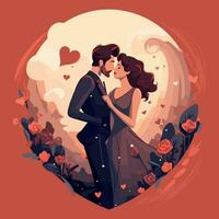 ein Paar im Liebe Valentinstag Tag Besondere eben Vektor Illustration