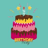 söt grattis på födelsedagen bakgrund med tårta ikon och ljus. designelement för festinbjudan, gratulationer. vektor illustration eps10