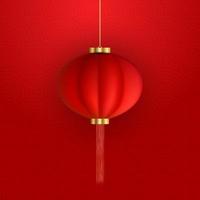 realistische rote hängende chinesische Laterne 3d auf rotem Hintergrund. Gestaltungselement für chinesische Neujahrsfeier eps10 vektor