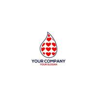 Liebe im Wasser fallen Logo Design Vektor