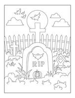 Halloween Gliederung Illustration , Hand gezeichnet Gliederung Illustration zum Färbung Buch vektor