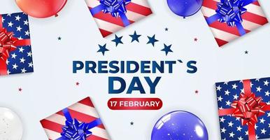 Feiertagshintergrund mit Luftballons für das Tagesplakat des US-Präsidenten, Banner, Werbung, Förderung. Vektor-Illustration eps10 vektor