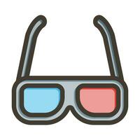 3d glasögon tjock linje fylld färger för personlig och kommersiell använda sig av. vektor