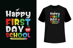 glücklich zuerst Tag von Schule T-Shirt zurück zu Schule Hemd T-Shirt vektor