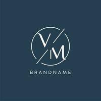 Initiale Brief vm Logo Monogramm mit Kreis Linie Stil vektor