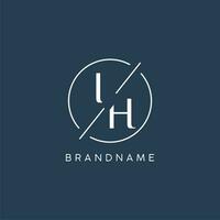 Initiale Brief ich h Logo Monogramm mit Kreis Linie Stil vektor