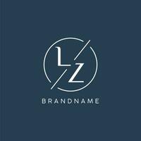 Initiale Brief lz Logo Monogramm mit Kreis Linie Stil vektor