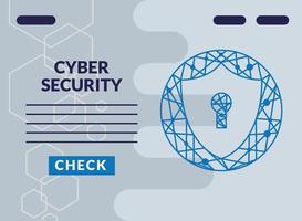 Infografik zur Cybersicherheit mit Schlüsselloch im Schild vektor