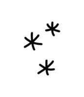 Hand gezeichnet Vektor Gekritzel Stil Schneeflocken, Neu Jahr oder Weihnachten Schnee Emotion bewirken Dekoration Symbol.
