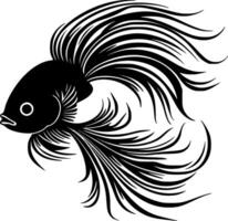 Fisch - - schwarz und Weiß isoliert Symbol - - Vektor Illustration