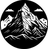 berg, svart och vit vektor illustration