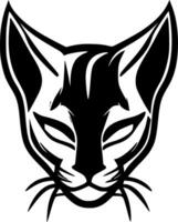 wilde Katze - - schwarz und Weiß isoliert Symbol - - Vektor Illustration