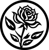 Rose - - minimalistisch und eben Logo - - Vektor Illustration