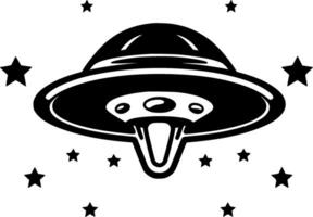 UFO - - minimalistisch und eben Logo - - Vektor Illustration