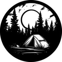 Camping - - minimalistisch und eben Logo - - Vektor Illustration