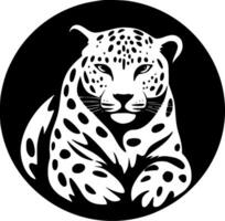 leopard, minimalistisk och enkel silhuett - vektor illustration