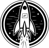 raket - minimalistisk och platt logotyp - vektor illustration