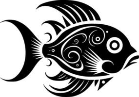 Fisch - - schwarz und Weiß isoliert Symbol - - Vektor Illustration