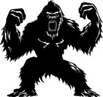 Bigfoot - - schwarz und Weiß isoliert Symbol - - Vektor Illustration