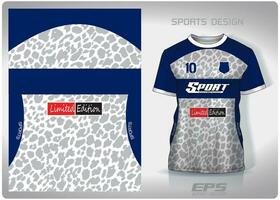 vektor sporter skjorta bakgrund bild.grå leopard skriva ut med blå band mönster design, illustration, textil- bakgrund för sporter t-shirt, fotboll jersey skjorta