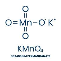 Kalium Permanganat chemisch Formel Struktur Symbol Etikette Zeichen Design Vektor