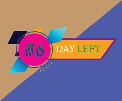 86 Tage links und Countdown Banner Design vektor