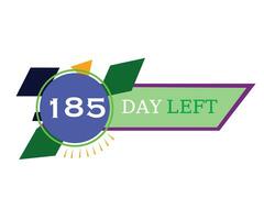 185 Tage links und Countdown Banner vektor