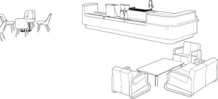 3d illustration av kaffe affär vektor