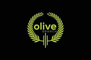 minimal und Fachmann Olive Ast Logo Design Vektor Vorlage