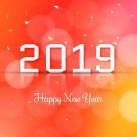 Celebration 2019 färgstarkt lyckligt nytt år bakgrund vektor