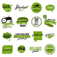 Klistermärken och märken för ekologisk mat och dryck
