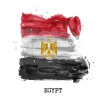 Egypten flagga akvarellmålning design. landskarta form. idrottslag och nationaldagskoncept 23 juli 1952. vektor .