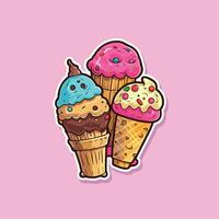 Kekse und Brownies Eis Sahne Aufkleber cool Farben kawaii Clip Kunst Illustration vektor