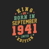 König sind geboren im September 1941. König sind geboren im September 1941 retro Jahrgang Geburtstag vektor