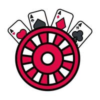 Roulette-Rad und Pokerkarten-Casino vektor