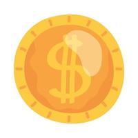 isolerad mynt ikon vektor design
