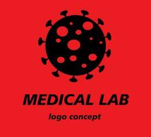 medizinisch Labor Logo Konzept, Logo Vorlage, medizinisch Logo Attrappe, Lehrmodell, Simulation Vektor Illustration